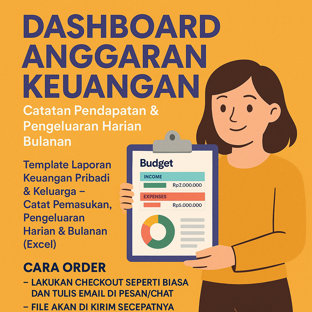 (09) Dashboard Anggaran Keuangan – Catatan Pendapatan & Pengeluaran Harian Bulanan