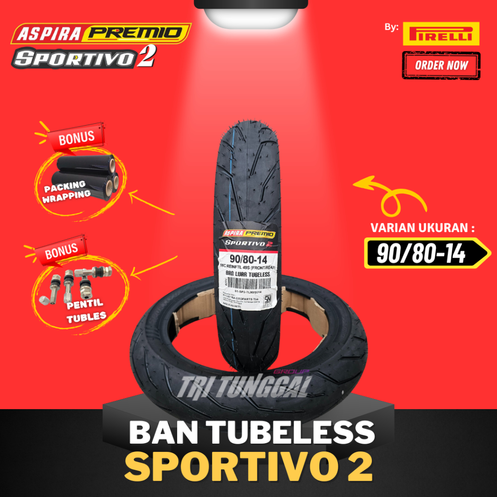 [READY COD] BAN ASPIRA PREMIO SPORTIVO 2 TUBELESS MEDIUM SOFT COMPOUND RING 14 / BAN MOTOR RING 14 M