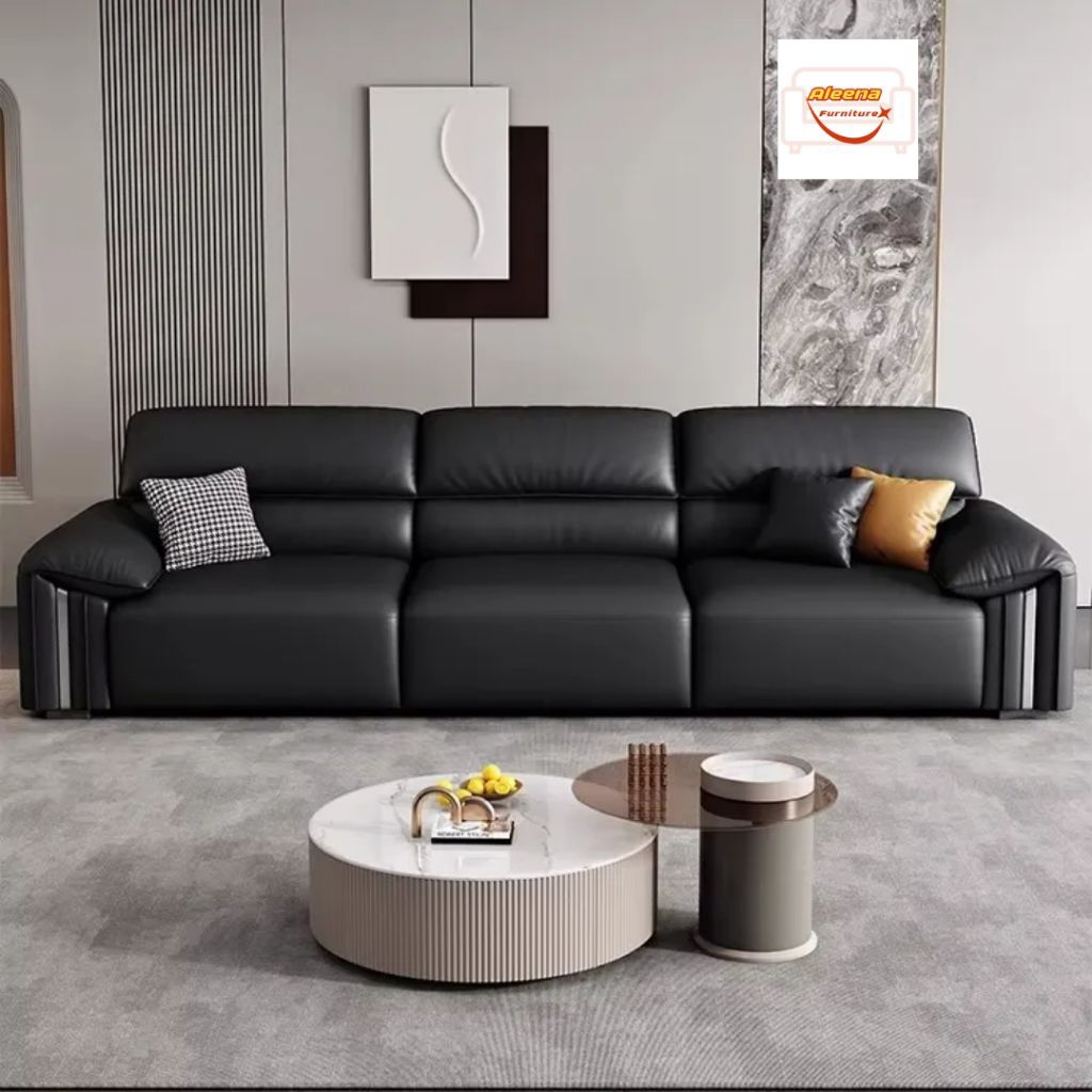 IDEA - Sofa 3 Seater Minimalis Modern Elegant Bahan Full Kulit Premium