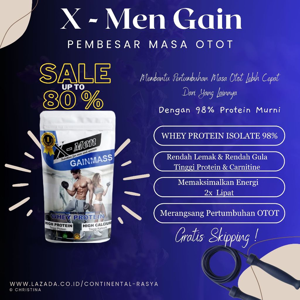 X-Men Masa Otot Men Gainmass High Protein - Naturals Herbal