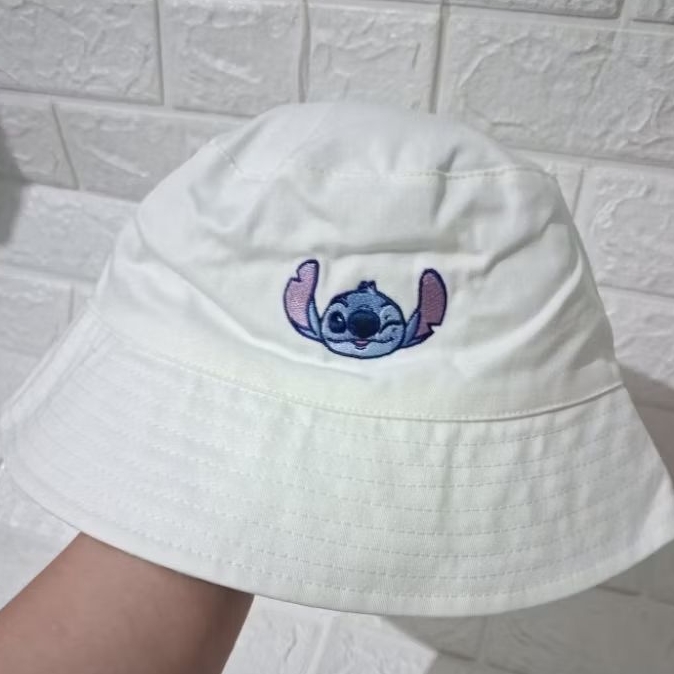 topi pantai stitch. topi original disney lilo and stitch kkv ohsome bolak balik biru putih limited s