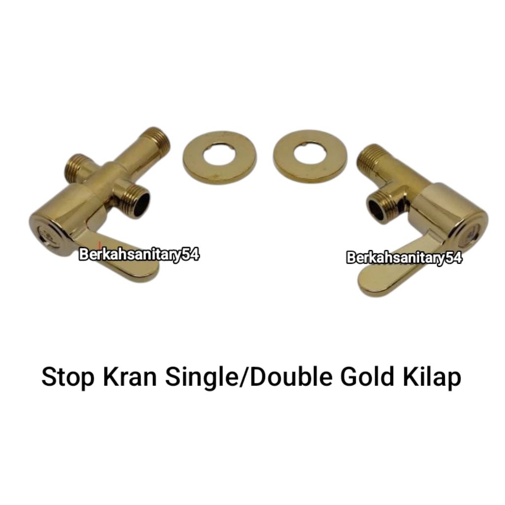 Stop Kran Single/Double Gold/Stop Kran Closet/Wastafel/Bak Cuci Piring