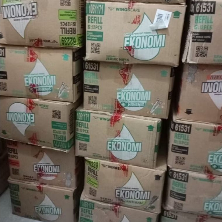 GROSIR 1 Dus/Karton - 12pcs Sabun Ekonomi Cair Cuci Piring Refill 650ml Murah Banyak Varian
