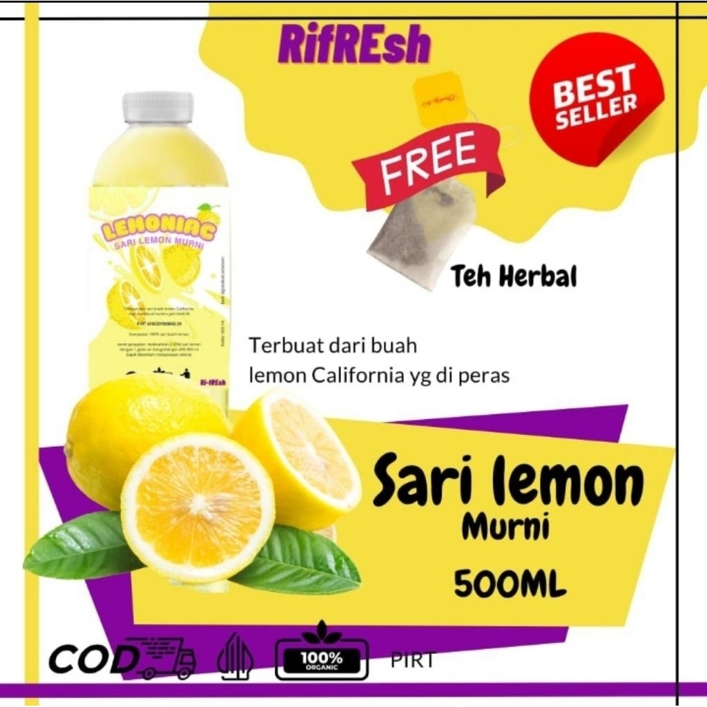 

500 ml sari lemon murni diet detox pelangsing penurun berat badan