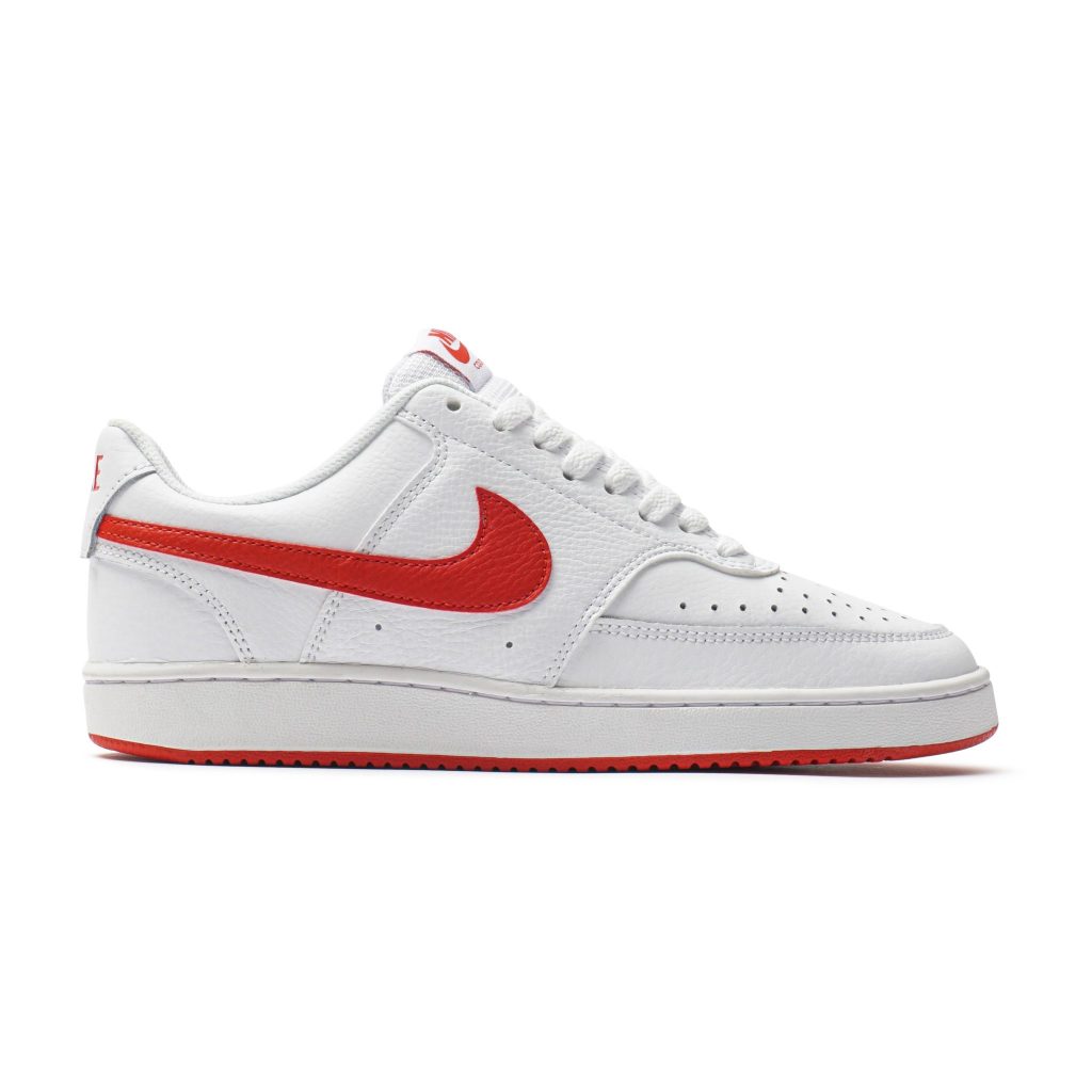 Nike Court Vision Low White University Red Sepatu Pria ORIGINAL RESMI