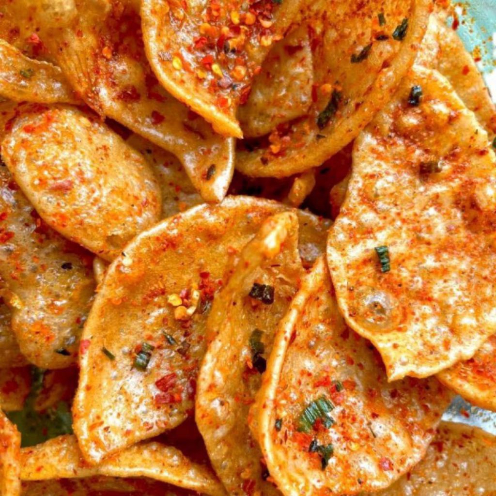 

kripik elod daun jeruk pedas gurih original ada
