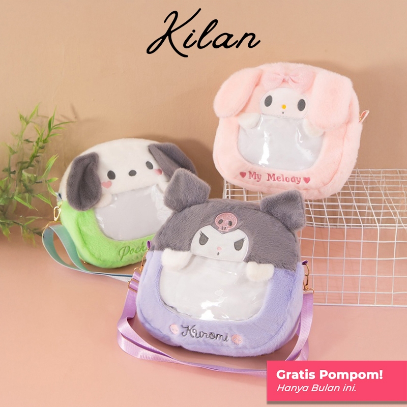 HUMAIRA Tas Selempang Karakter Lucu 2 in 1 Backpack Model Kuromi dan Melody - RS0004