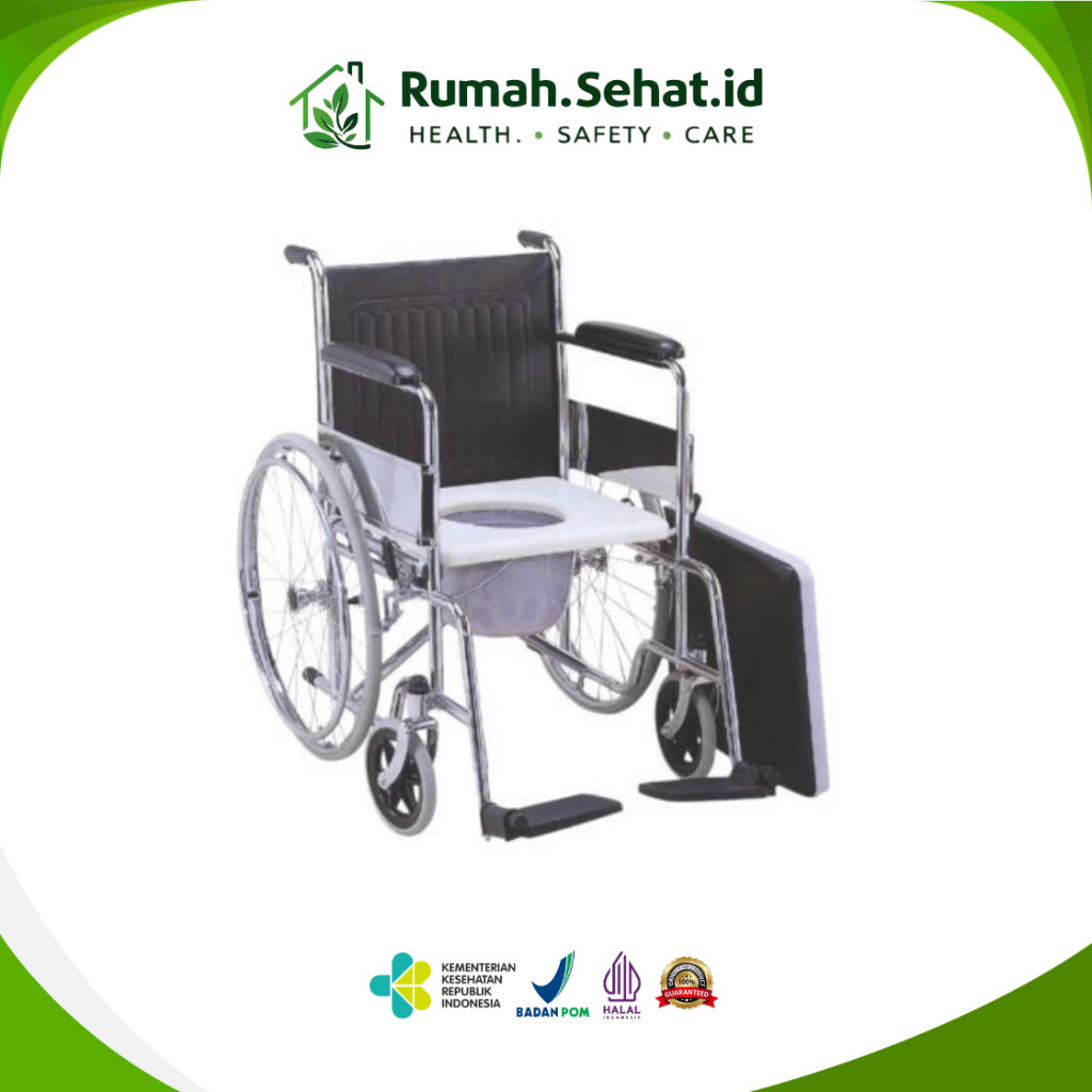 Kursi Roda + Commode Chair - Tempat Buang Air Besar OneMed