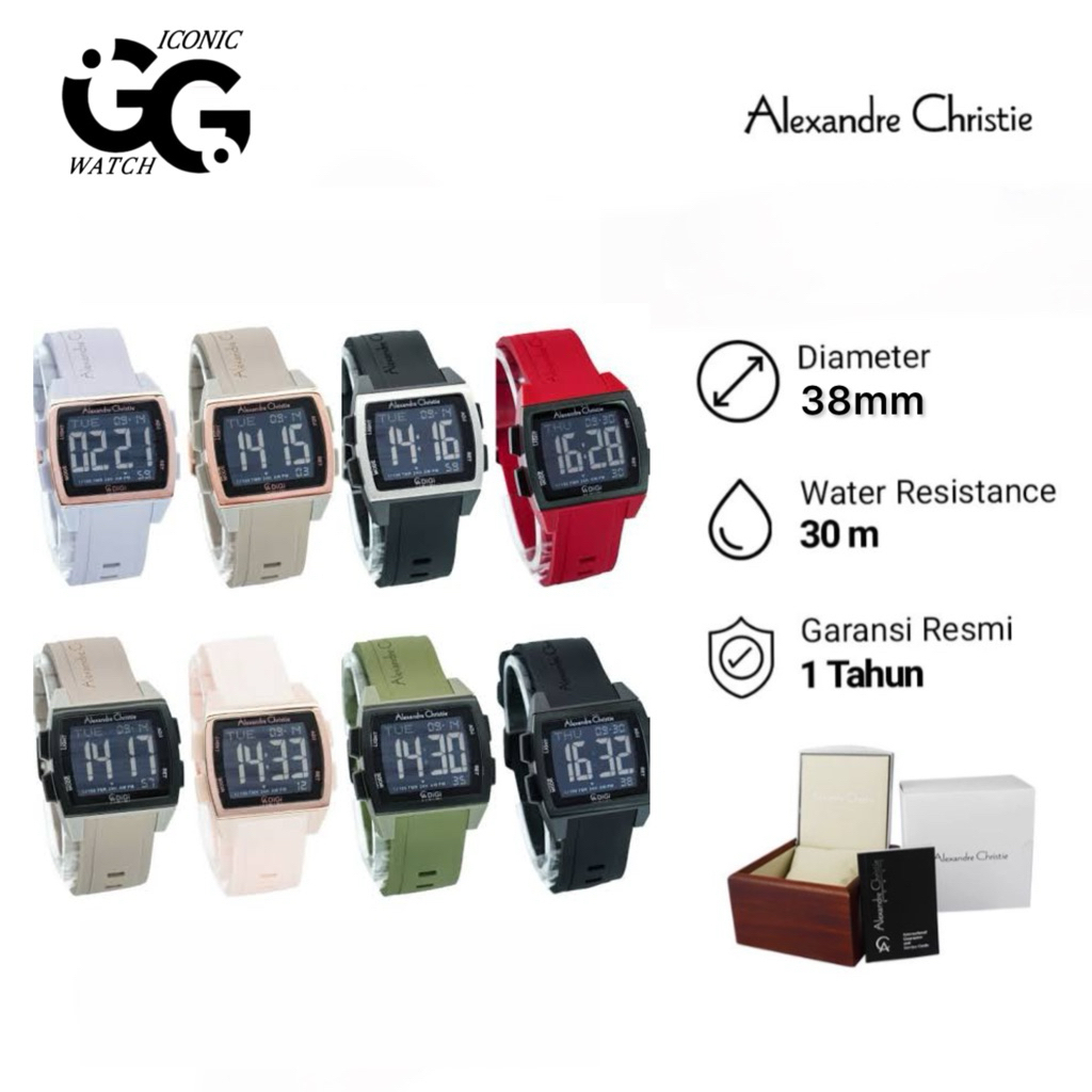 Alexandre Christie 9343 MH/ Jam Tangan Unisex Digital AC 9343 MH ORIGINAL