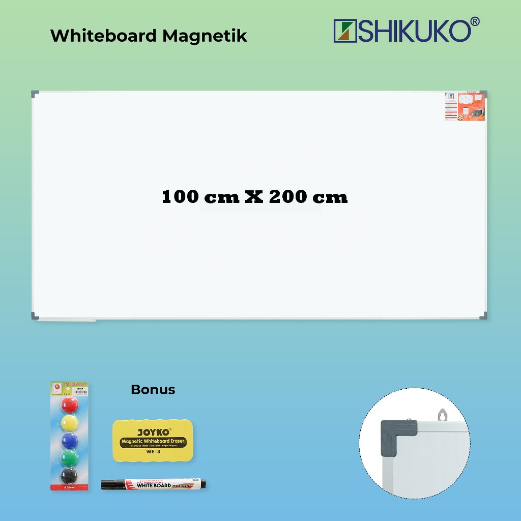 

Papan Tulis Gantung Whiteboard Magnet Shikuko 100 x 200