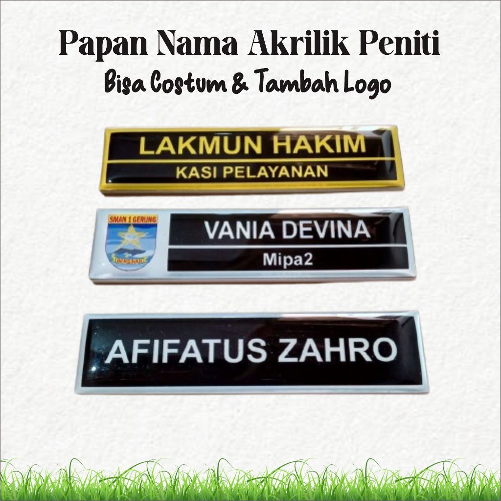 

Nametag Papan Nama Dada Name Tag Akrilik Peniti Berkualitas Murah proses cepat dan pengiriman cepat