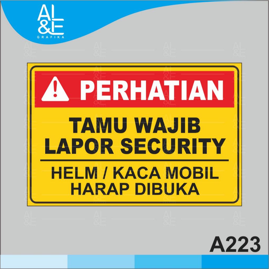 

A223 - Acrylic Sign, Stiker Akrilik Tamu Wajib Lapor Scurity, Premium dan Murah