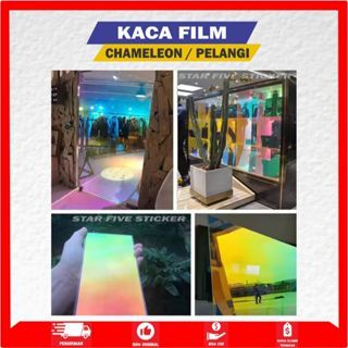 Sticker Stiker Kaca Film Mobil Chameleon Pelangi Rainbow Bunglon