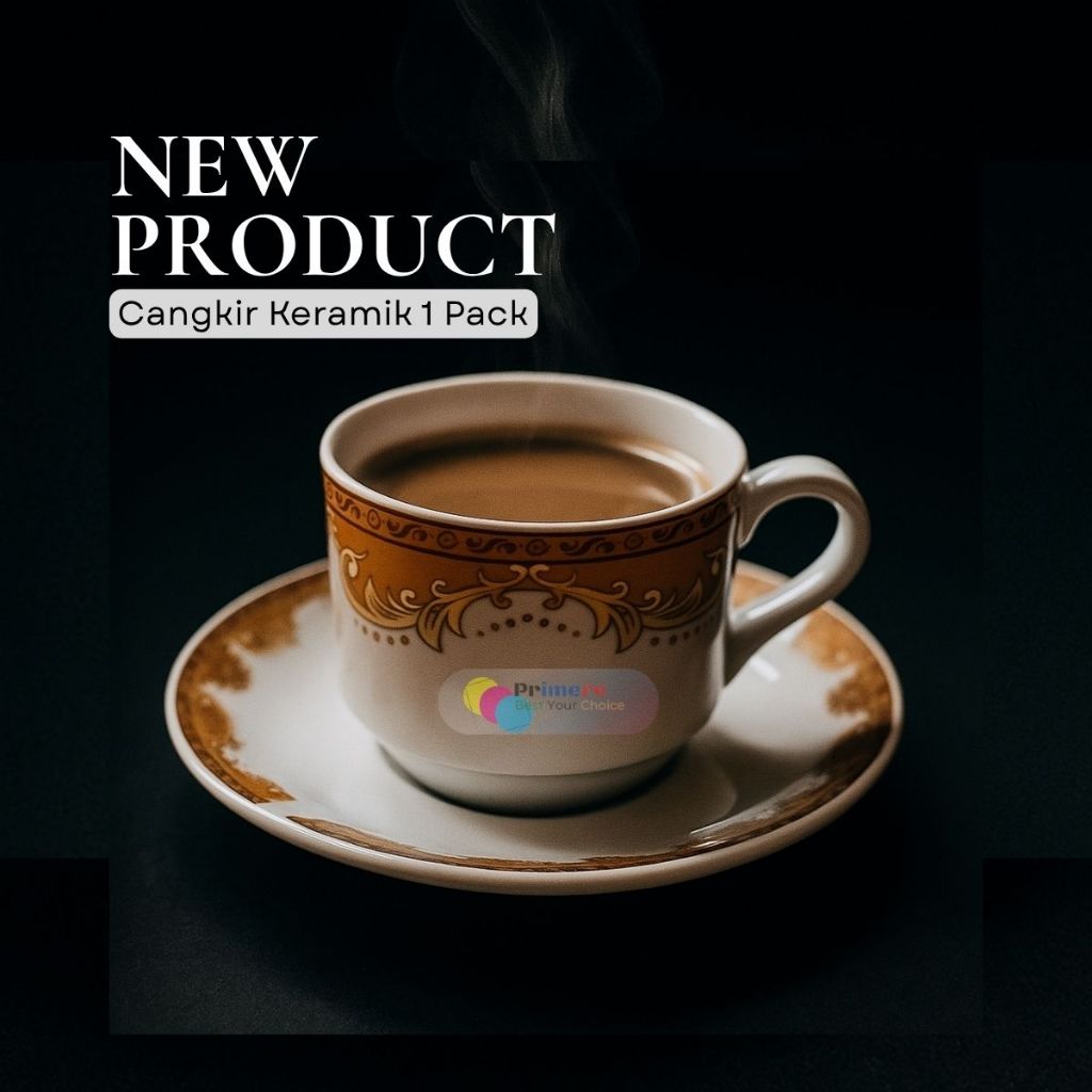 Gelas Cangkir Kopi Set Keramik 1 Pack Isi 6