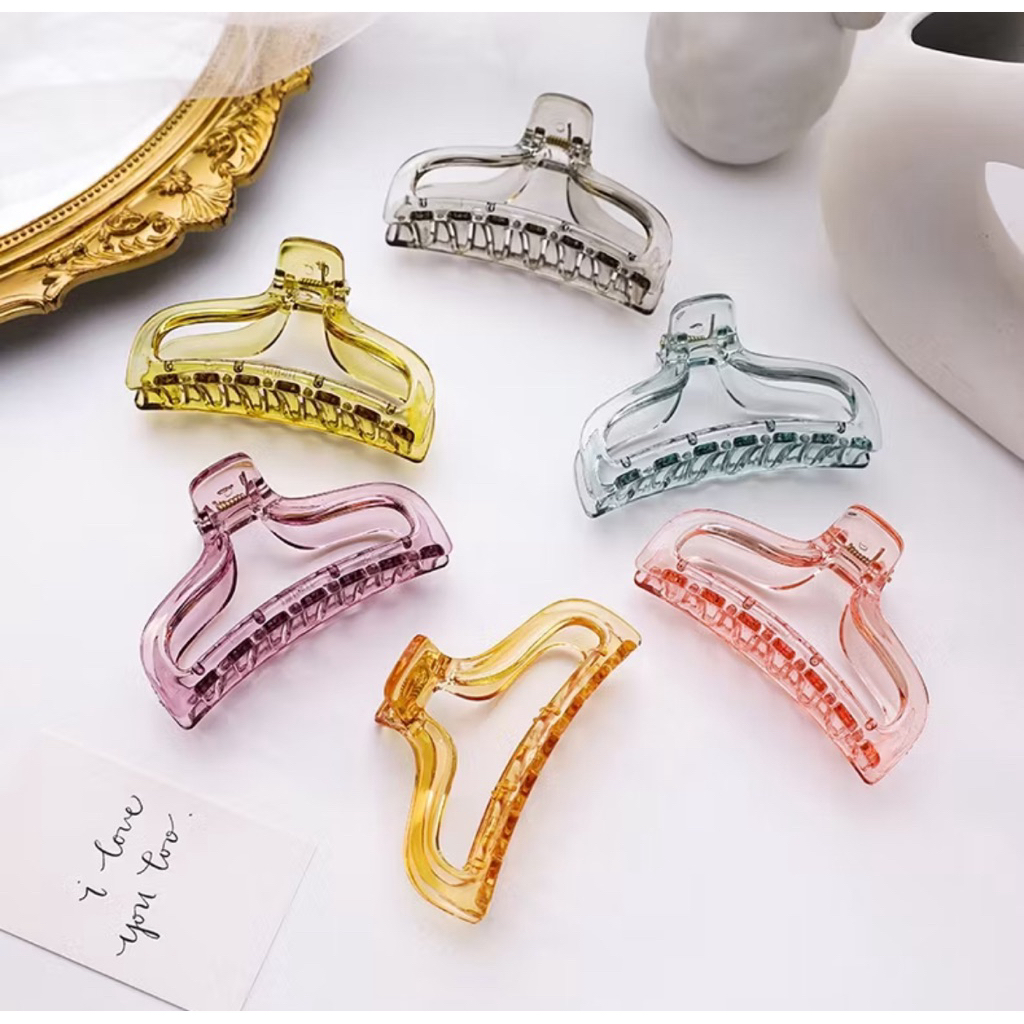 Jepit Rambut Korea Capitan Rambut Bahan Akrilik Transparan Gaya Korea Wanita Jepitan Rambut Mewah