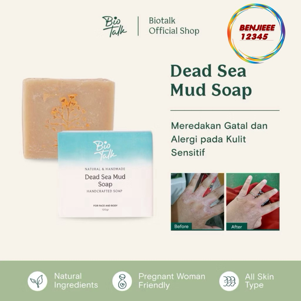 Biotalk Dead Sea Mud Soap 120 gram 60gram No SLS/SLES Sabun Mandi Lumpur Laut Mati Natural Handmade 