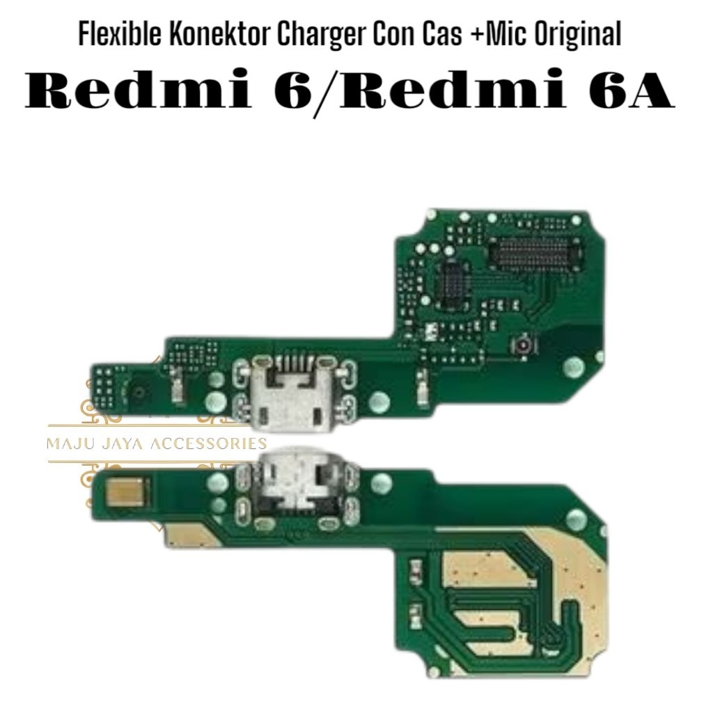 Flexible Konektor Charger Con Cas +Mic Redmi 6 Redmi 6A Original