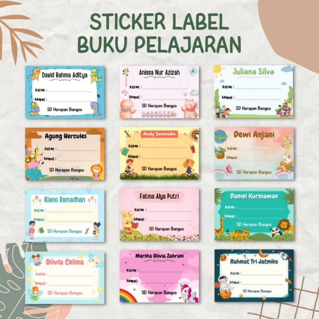 

20 pcs // Stiker Label Mapel / sticker label buku pelajaran HR_DESIGN