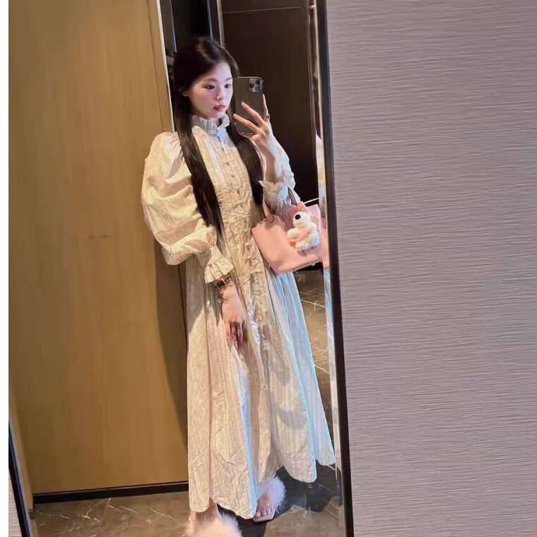 Hot Sale ready stockGamis Putih Crinkle  Dress Putih Muslim Korean Style S  4XL  Original By Fadfad 