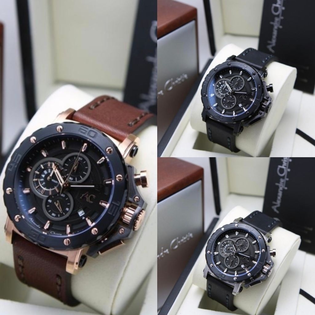 Jam Tangan Pria Alexandre Christie AC 9205 9205 Kulit Original