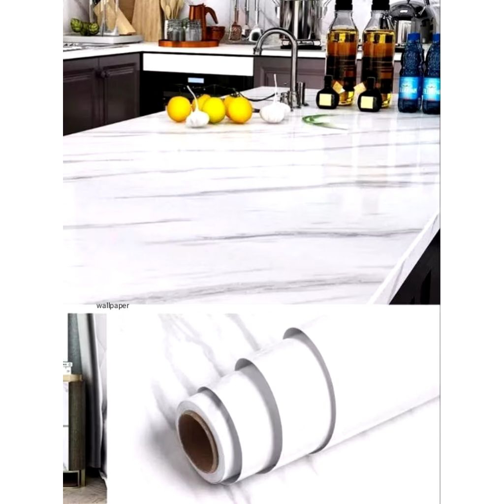 Wallpaper Dinding Motif Marmer Putih Abu / Wallpaper Murah