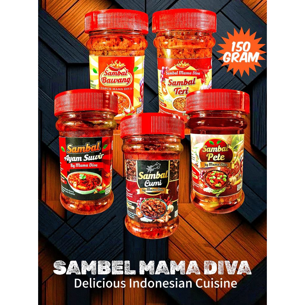 

PAKET SAMBAL ISI 5 PCS BY DAPUR MAMA DIVA/SAMBEL CUMI PETE TERI AYAM SUWIR BAWANG