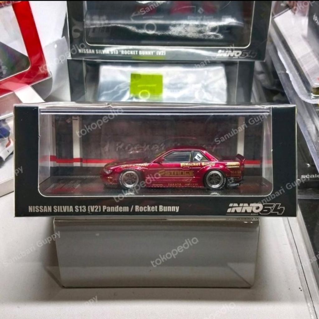 Inno 64 Nissan Silvia S13 Rocket Bunny V2 Mettalic Red