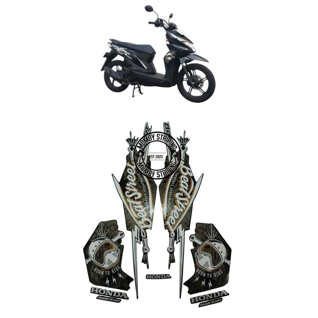 STIKER STRIPING BEAT STREET 2017 HITAM