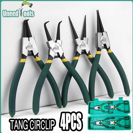 KODE U34C UneedTools 4pcs Tang Circlip Tang Snap Ring Set 7inch Lurus Tutup Tang Circlip Lurus Tekan