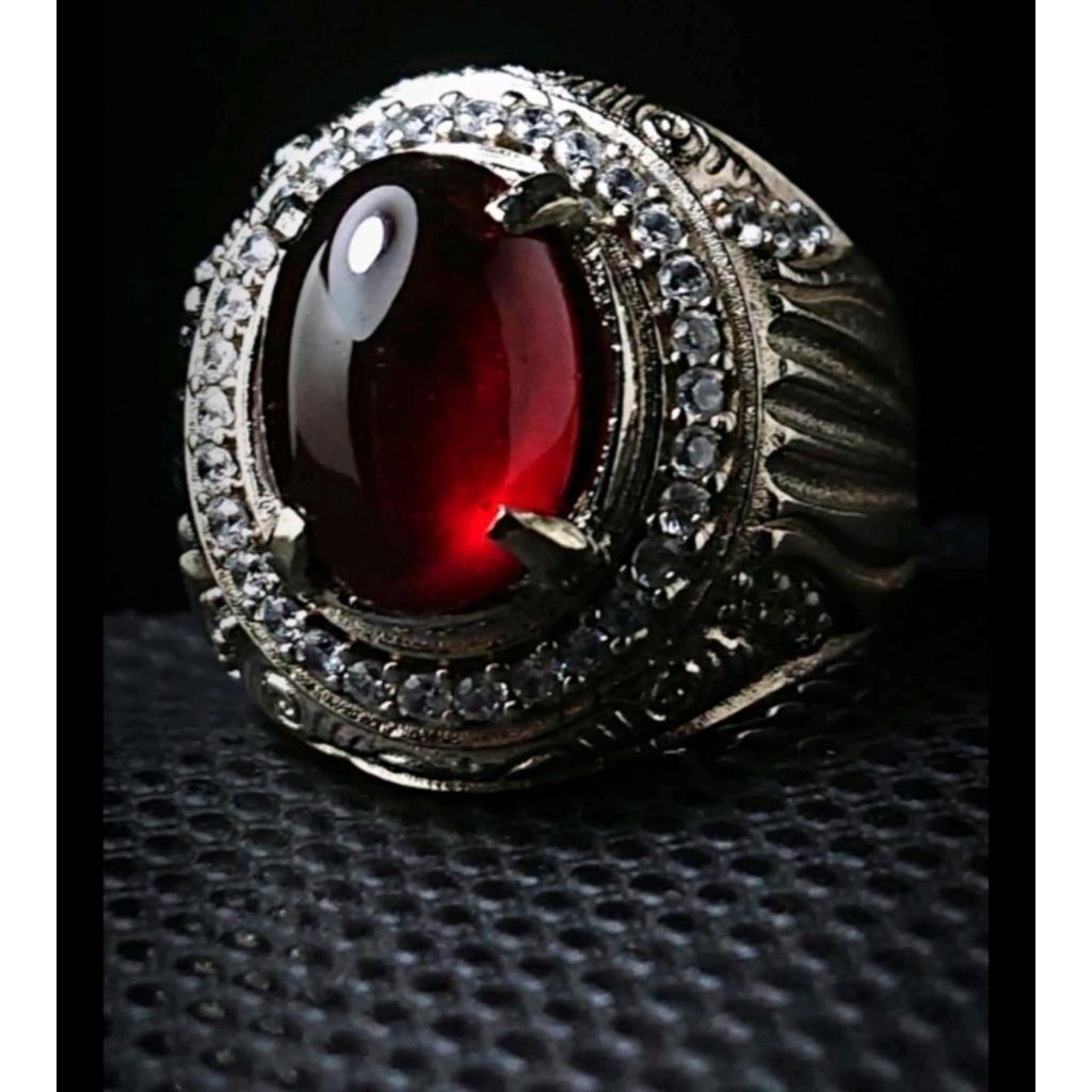 Cincin Permata Natural Red Garnet