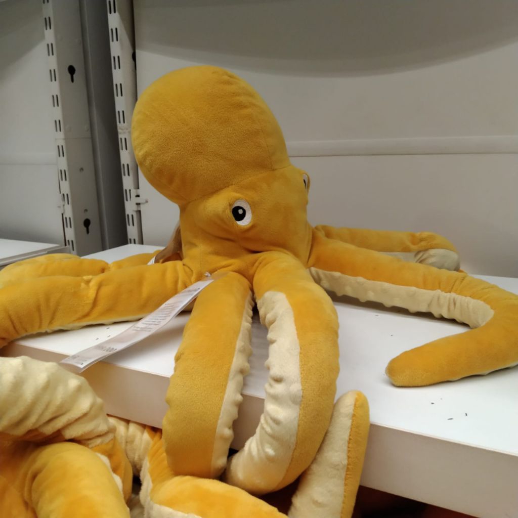 Blavingad Boneka Gurita Besar 8 Lengan Kuning 50Cm Boneka Hadiah Mainan Anak