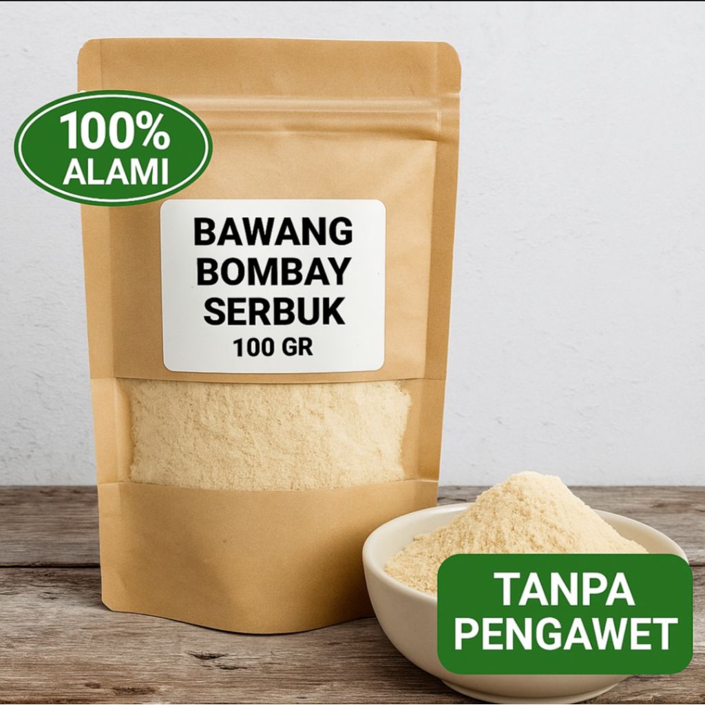 

Bawang Bombay Serbuk Original 100 % kemasan 100 gr