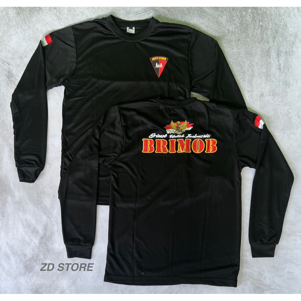 Kaos JERSEY HITAM PANJANG BRIMOB UNTUK INDONESIA/Kaos DRYFIT BRIMOB