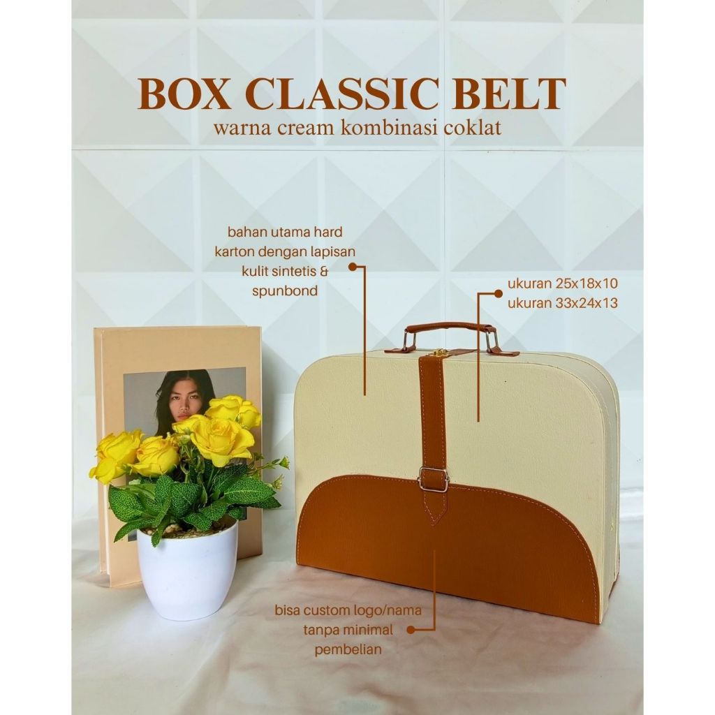 

Box Model Koper Untuk Souvenir Hampers Ulangtahun | Hardbox Vintage Warna Cream Coklat