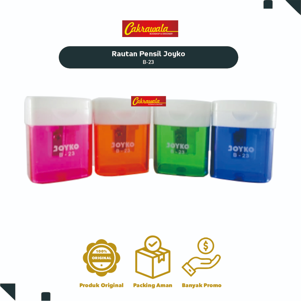 

Rautan Pensil Joyko B-23 | Serutan Manual 1 Lubang | Desain Praktis & Warna Ceria