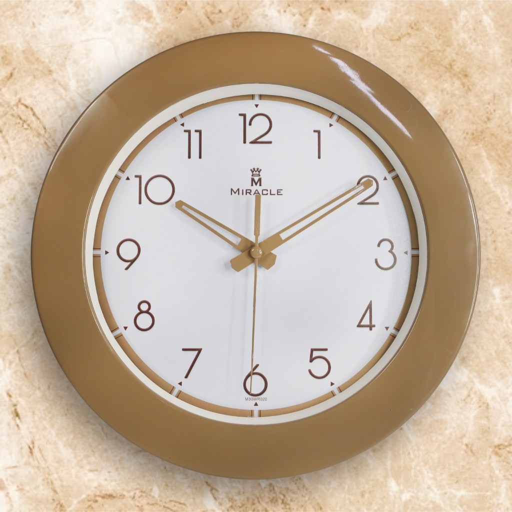Jam Dinding Aesthetic Ruang tamu Mewah Minimalis Quartz 30cm Polos Miracle Polos Angka Slim M30