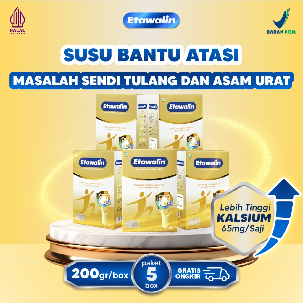 

5 Box Etawalin Original - Susu Kambing Etawa Asli Rendah Gula Anti Nyeri Sendi Isi 1 Box