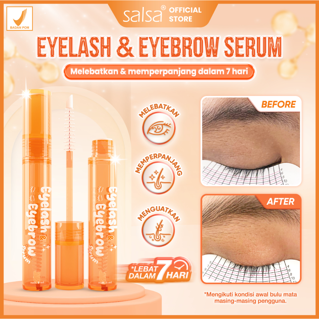 SALSA Eyelash & Eyebrow Serum - Serum Bulu Mata Menebalkan dan Penumbuh Alis Cepat with Biotin Pepti