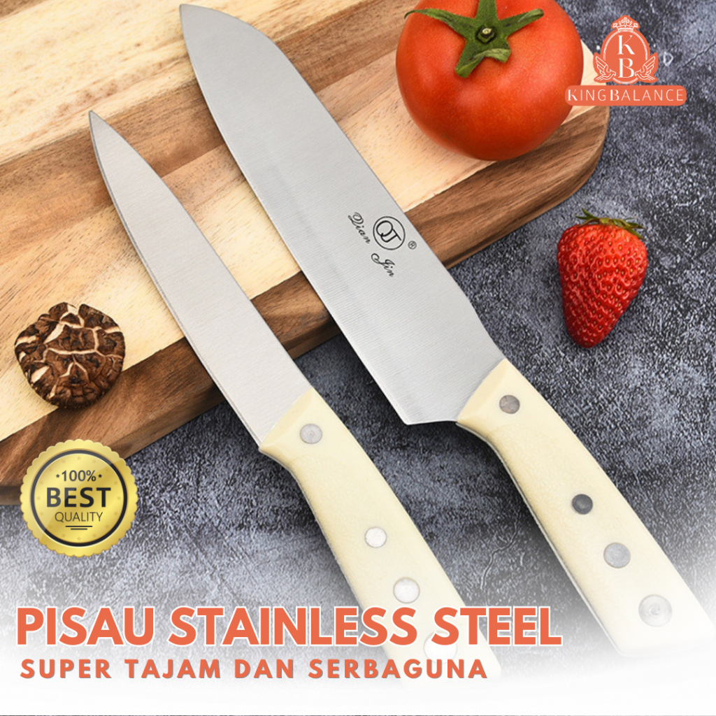 QJ Pisau Stainless Steel Serbaguna | Pisau Koki stainless | Pisau Buah Tebal Elegant QJ336