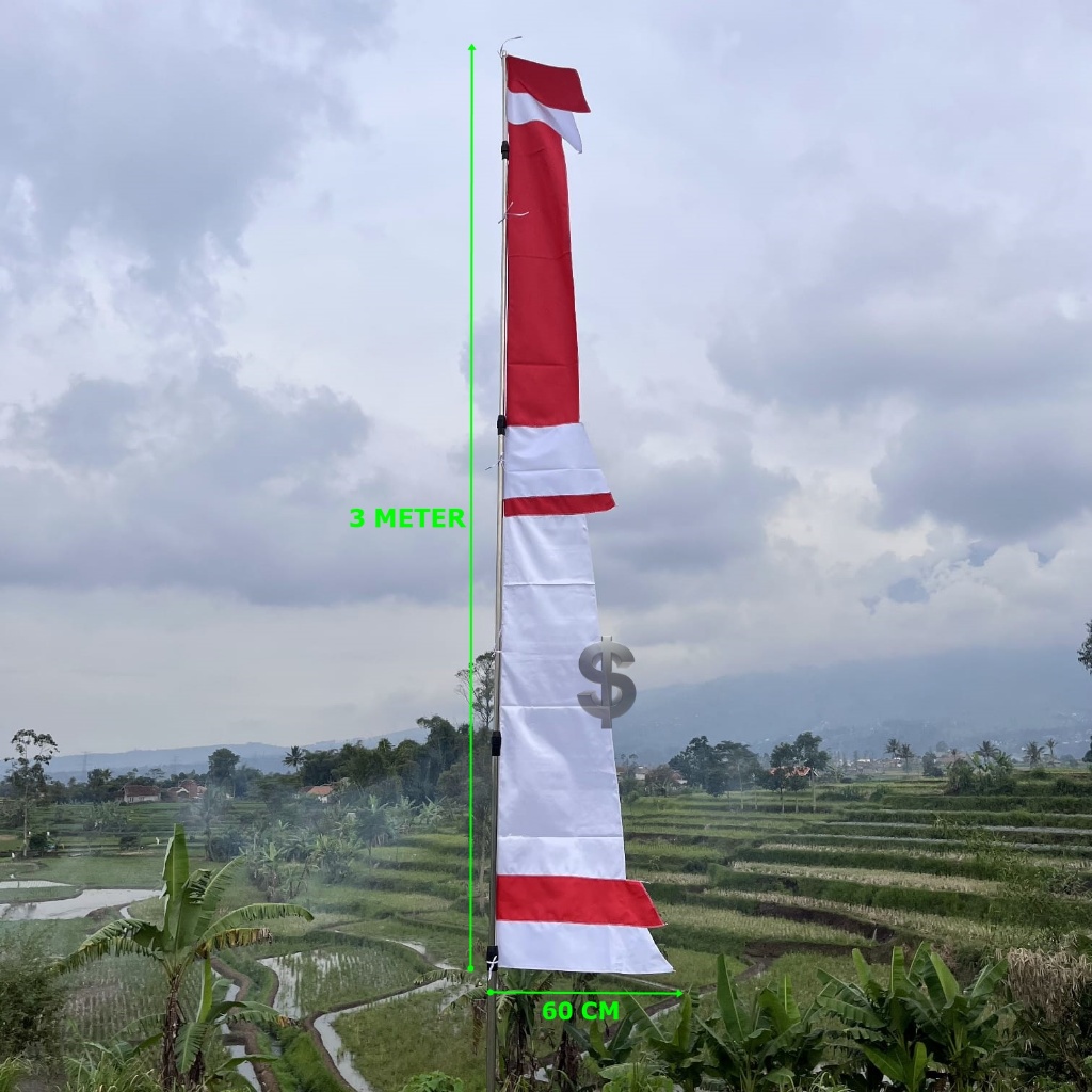 BENDERA UMBUL - UMBUL BANDIR POLOS 3 METER WARNA - WARNI