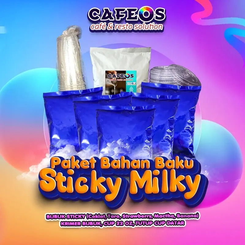 

CAFEOS Paket Bahan Baku Es Sticky Milk Viral Untuk Pemula Free Resep