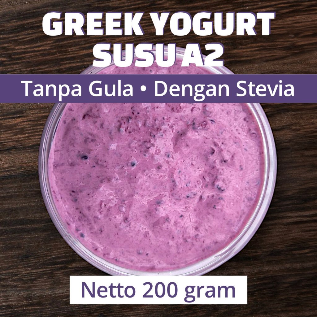 

Greek Yogurt A2 Tanpa Gula 200 gram - Dengan Stevia - Diet Karnivora Keto DEBM Homemade