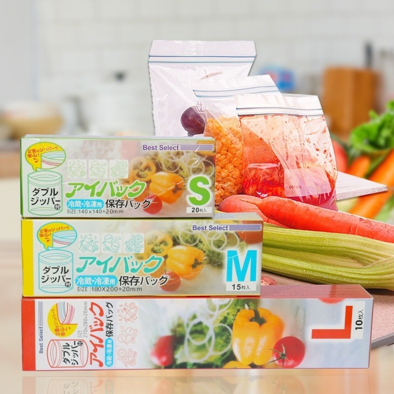 Plastik Double Ziplock Reusable Penyimpan Makanan Sayuran Buah Daging Higienis Food Grade / Plastik 