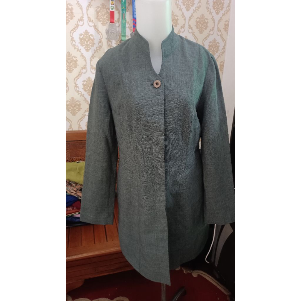 pl Long Blazer formal bahan Jas berfuring Cantik Branded Nominus