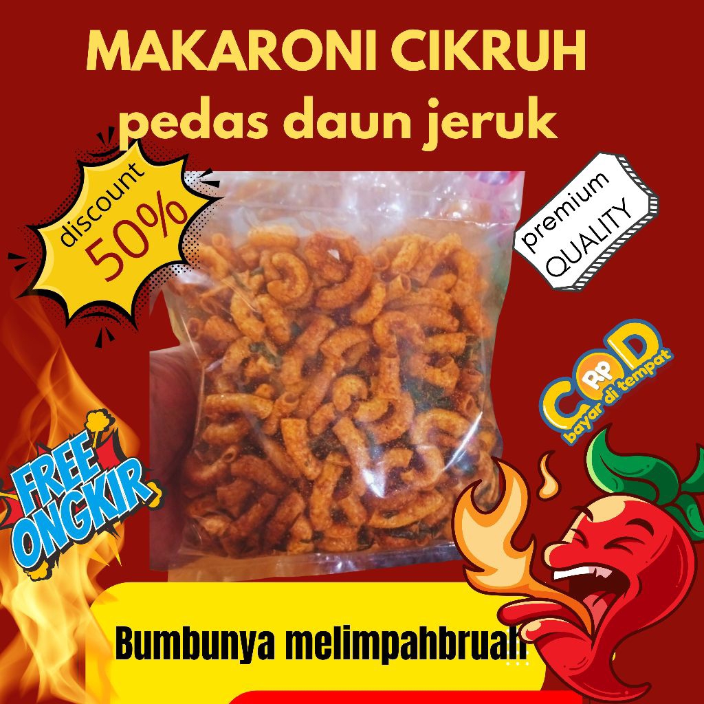 

MAKARONI CIKRUH 200g ± LEZAT & GURIH Food Snack Cemilan Crispy Kering Camilan Snack Cemilan Jajanan Keripik Makanan