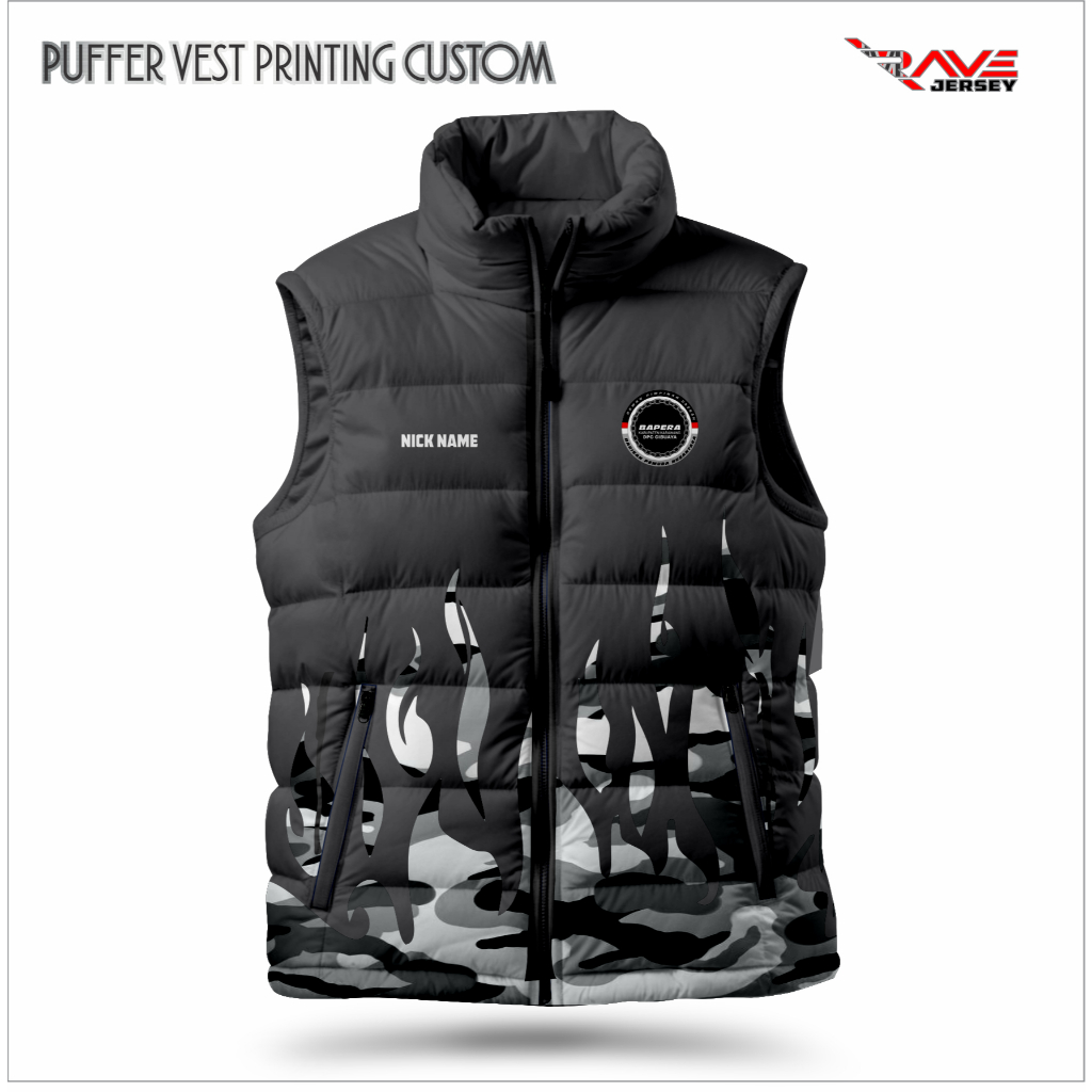 ROMPI PUFFER/DACRON/GELEMBUNG BAPERA FULL PRINTING CUSTOM (DESAIN SUKA SUKA)