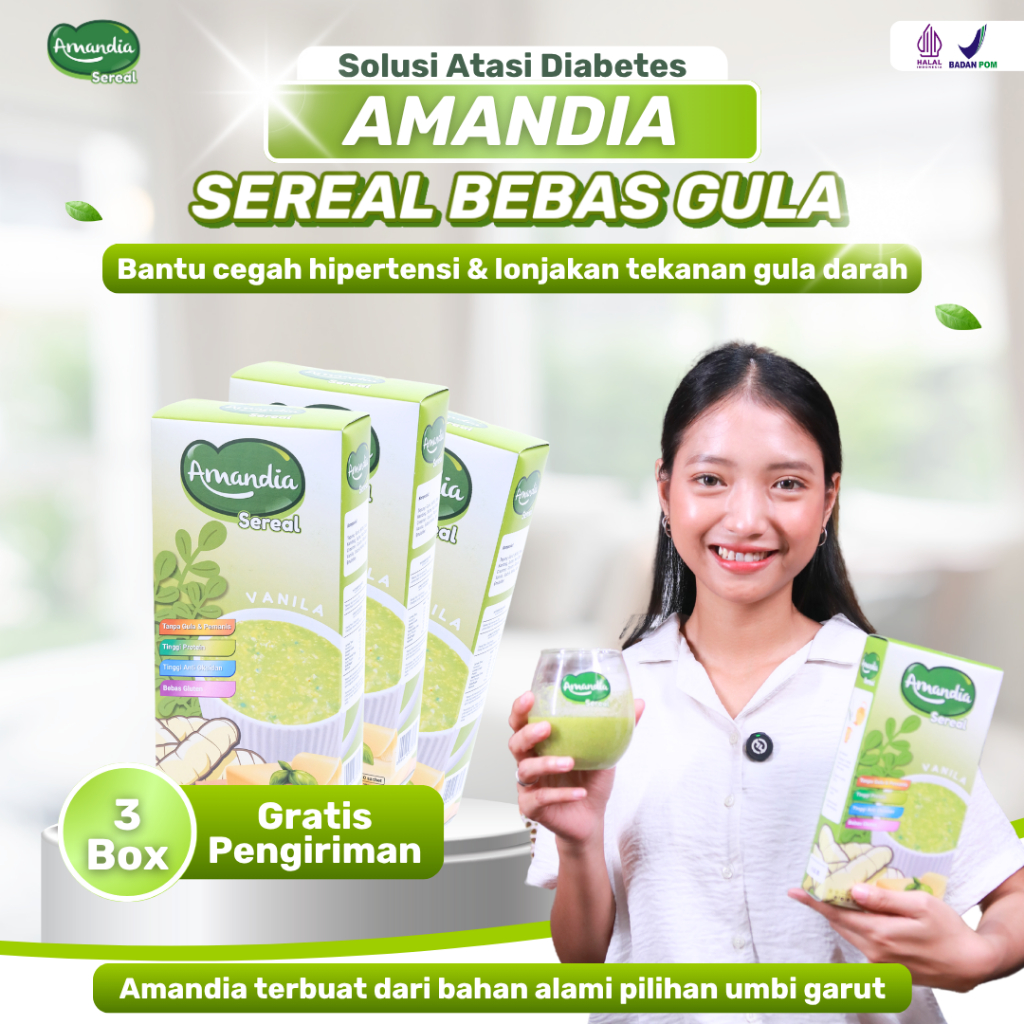 

Cukup 2 kali sehari Diabetes Terkendali Dengan Sereal Amandia sugar free