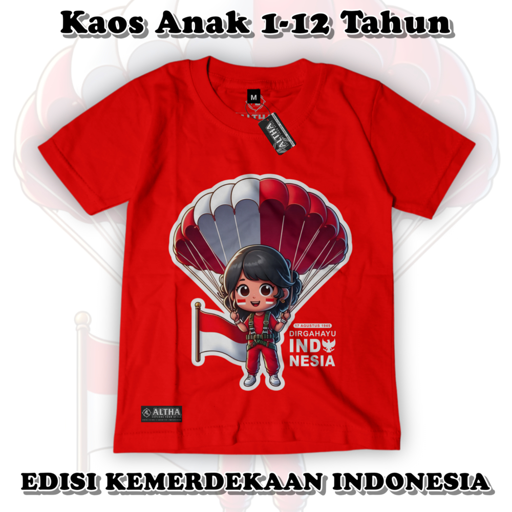 BAJU ANAK PEREMPUAN MOTIF GARUDA KEMERDEKAAN INDONESIA 1-12 TAHUN KAOS DISTRO ANAK PEREMPUAN GARUDA 