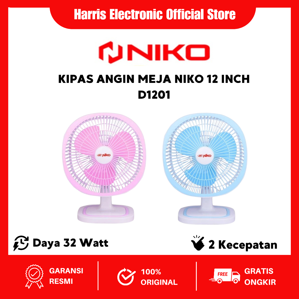 KIPAS ANGIN MEJA NIKO NKD-1201 / NKD 1201 12 INCH BERGARANSI