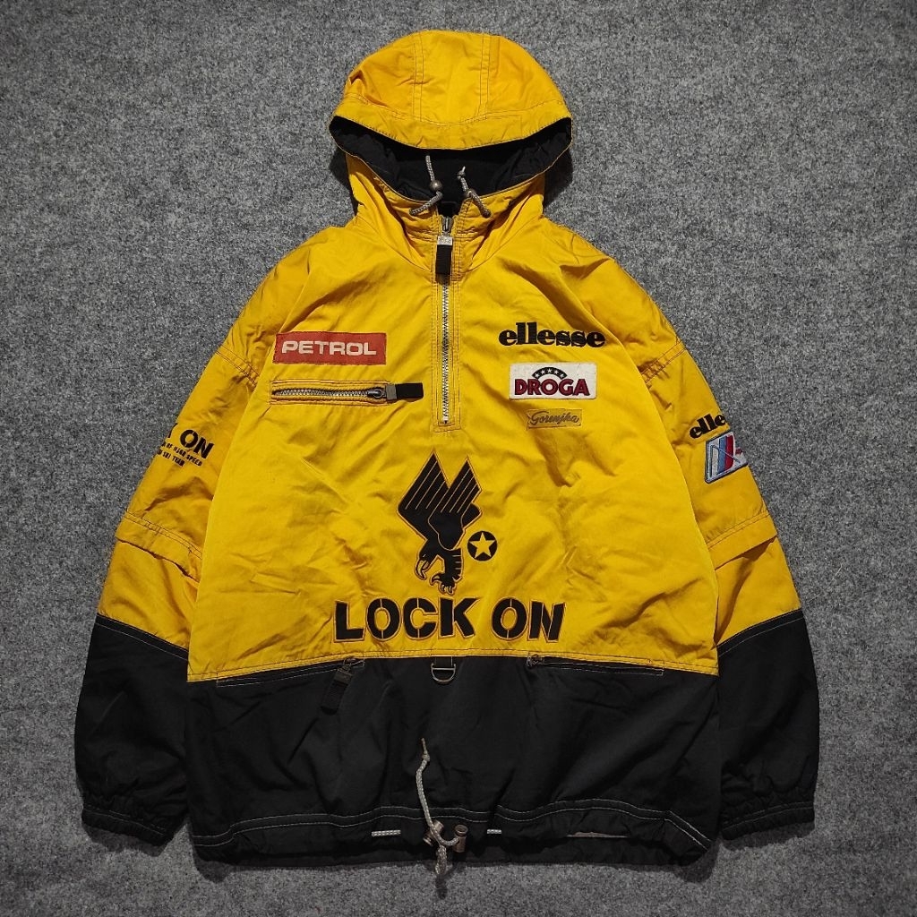JACKET ELLESSE LOCK ON BIG LOGO SKI SNOWBOARD OUTDOOR COLORBLOCK/COLOURBLOCK VINTAGE